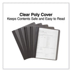 Clear Front Report Cover with Fasteners, Three-Prong Fastener, 0.5" Capacity, 8.5 x 11, Clear/Black, 25/Box