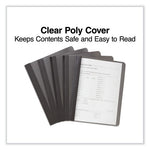 Clear Front Report Cover, Prong Fastener, 0.5" Capacity, 8.5 x 11, Clear/Black, 25/Box