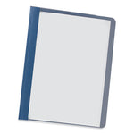 Clear Front Report Cover, Prong Fastener, 0.5" Capacity, 8.5 x 11, Clear/Dark Blue, 25/Box