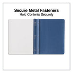 Clear Front Report Cover, Prong Fastener, 0.5" Capacity, 8.5 x 11, Clear/Dark Blue, 25/Box