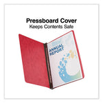 Pressboard Report Cover, Two-Piece Prong Fastener, 3" Capacity, 8.5 x 11, Executive Red/Executive Red