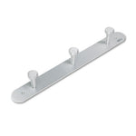 Nail Head Wall Coat Rack, Three Hooks, Metal, 18w x 2.75d x 2h, Satin