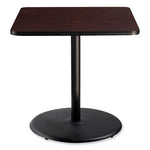 Cafe Table, 36w x 36d x 36h, Square Top/Round Base, Mahogany Top, Black Base