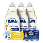 Platinum Liquid Dish Detergent, Lemon Scent, (3) 24 oz Bottles Plus (2) Sponges/Carton