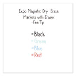 Magnetic Dry Erase Marker, Fine Bullet Tip, Assorted Colors, 4/Pack