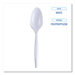 Mediumweight Wrapped Polypropylene Cutlery, Teaspoon, White, 1,000/Carton