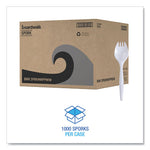 Mediumweight Wrapped Polypropylene Cutlery, Spork, White, 1,000/Carton