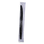 Heavyweight Wrapped Polystyrene Cutlery, Knife, Black, 1,000/Carton