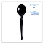 Heavyweight Polystyrene Cutlery, Soup Spoon, Black, 1000/Carton