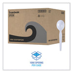 Heavyweight Polystyrene Cutlery, Soup Spoon, White, 1000/Carton