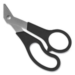 Value Line Stainless Steel Shears, 8" Long, 3.5" Cut Length, Black Offset Handles, 3/Pack