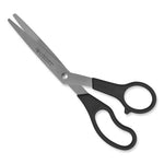 Value Line Stainless Steel Shears, 8" Long, 3.5" Cut Length, Black Offset Handles, 3/Pack