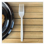 Heavyweight Polypropylene Cutlery, Fork, White, 1000/Carton