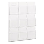 Reveal Clear Literature Displays, 9 Compartments, 30w x 2d x 36.75h, Clear