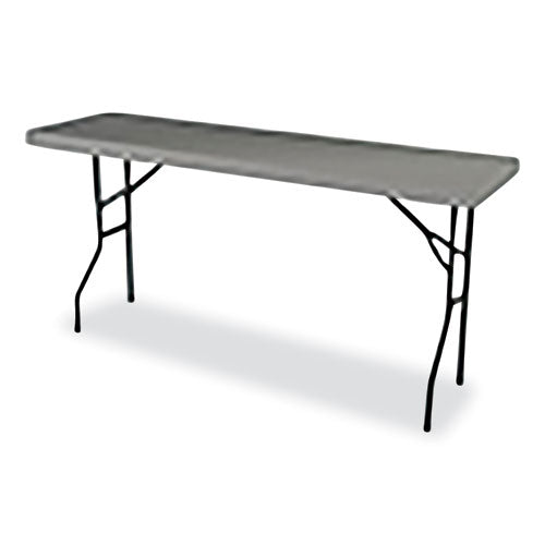 7110017025671, SKILCRAFT Blow Molded Folding Tables, Rectangular, 72w x 18d x 29h, Charcoal Gray