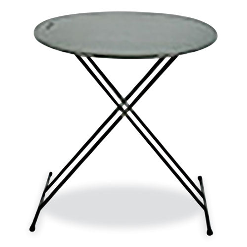 7110017026953, SKILCRAFT Personal Adjustable Height Folding Table, 24" Diameter x 25h to 30h, Charcoal Gray