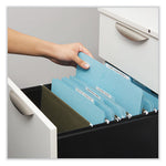 Four-Section Pressboard Classification Folders, 1.75" Expansion, 1 Divider, 4 Fasteners, Letter Size, Light Blue, 20/Box