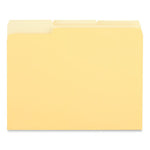 Interior File Folders, 1/3-Cut Tabs: Assorted, Letter Size, 11-pt Stock, Yellow, 100/Box