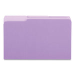 Interior File Folders, 1/3-Cut Tabs: Assorted, Legal Size, 11-pt Stock, Violet, 100/Box