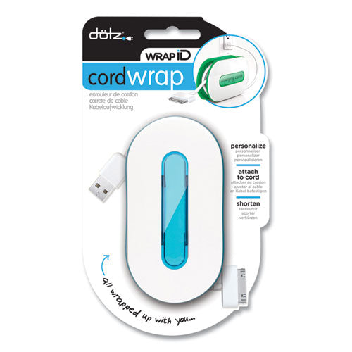 WrapID, Holds up to 6 ft of Cord, Blue