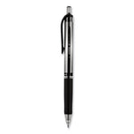 Signo Gel Pen, Retractable, Medium 0.7 mm, Black Ink, Silver/Black Barrel, Dozen