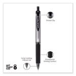 Signo Gel Pen, Retractable, Medium 0.7 mm, Black Ink, Silver/Black Barrel, Dozen