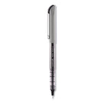 VISION Needle Roller Ball Pen, Stick, Fine 0.7 mm, Black Ink, Gray/Clear/Black Barrel, Dozen