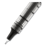 VISION Needle Roller Ball Pen, Stick, Fine 0.7 mm, Black Ink, Gray/Clear/Black Barrel, Dozen