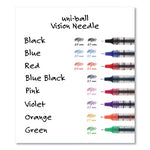 VISION Needle Roller Ball Pen, Stick, Fine 0.7 mm, Black Ink, Gray/Clear/Black Barrel, Dozen