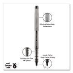 VISION Needle Roller Ball Pen, Stick, Fine 0.7 mm, Black Ink, Gray/Clear/Black Barrel, Dozen