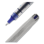 VISION Needle Roller Ball Pen, Stick, Fine 0.7 mm, Blue Ink, Gray/Clear/Blue Barrel, Dozen