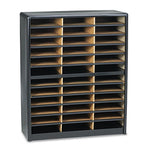 Steel/Fiberboard Literature Sorter, 36 Compartments, 32.25 x 13.5 x 38, Black