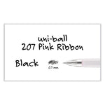 Signo 207 Gel Pen, Retractable, Medium 0.7 mm, Black Ink, Translucent Pink/Translucent White Barrel, 2/Pack