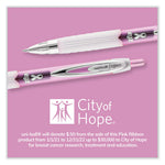 Signo 207 Gel Pen, Retractable, Medium 0.7 mm, Black Ink, Translucent Pink/Translucent White Barrel, 2/Pack