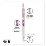 Signo 207 Gel Pen, Retractable, Medium 0.7 mm, Black Ink, Translucent Pink/Translucent White Barrel, 2/Pack