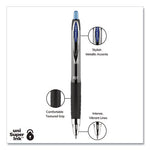 Signo 207 Gel Pen, Retractable, Medium 0.7 mm, Blue Ink, Smoke/Black/Blue Barrel, 36/Box