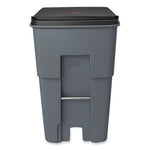 Brute Roll-Out Heavy-Duty Container, 95 gal, Polyethylene, Gray