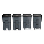 Brute Roll-Out Heavy-Duty Container, 95 gal, Polyethylene, Gray