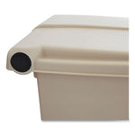 Indoor Utility Step-On Waste Container, 12 gal, Plastic, Beige