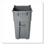 Square Brute Rollout Container, 50 gal, Molded Plastic, Gray