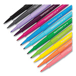 Point Guard Flair Felt Tip Porous Point Pen, Stick, Medium 0.7 mm, Assorted Tropical Vacation Ink and Barrel Colors, Dozen