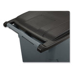 Square Brute Rollout Container, 50 gal, Molded Plastic, Gray