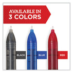 Professional Design Roller Ball Pen, Stick, Fine 0.5 mm, Red Ink, Black/Red Barrel, Dozen