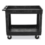 Service/Utility Carts, Plastic, 2 Shelves, 500 lb Capacity, 24" x 40" x 31.25", Black