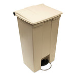 Legacy Step-On Receptacle, 23 gal, Polyethylene, Beige