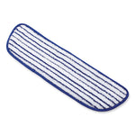 Microfiber Finish Pad, 18 x 5.5, Blue/White, 6/Box