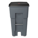 Brute Roll-Out Heavy-Duty Container, 65 gal, Polyethylene, Gray