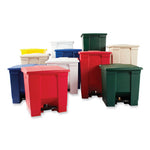 Indoor Utility Step-On Waste Container, 8 gal, Plastic, Red