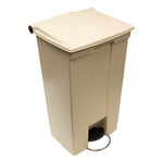 Legacy Step-On Receptacle, 18 gal, Polyethylene, Beige