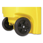 Square Brute Rollout Container, 50 gal, Molded Plastic, Yellow